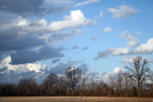 Cloudy sky in the burg