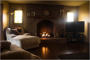family room on a chilly day
