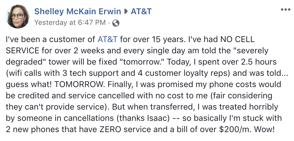 AT&T poor service