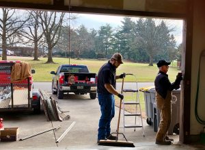 new garage door going up
