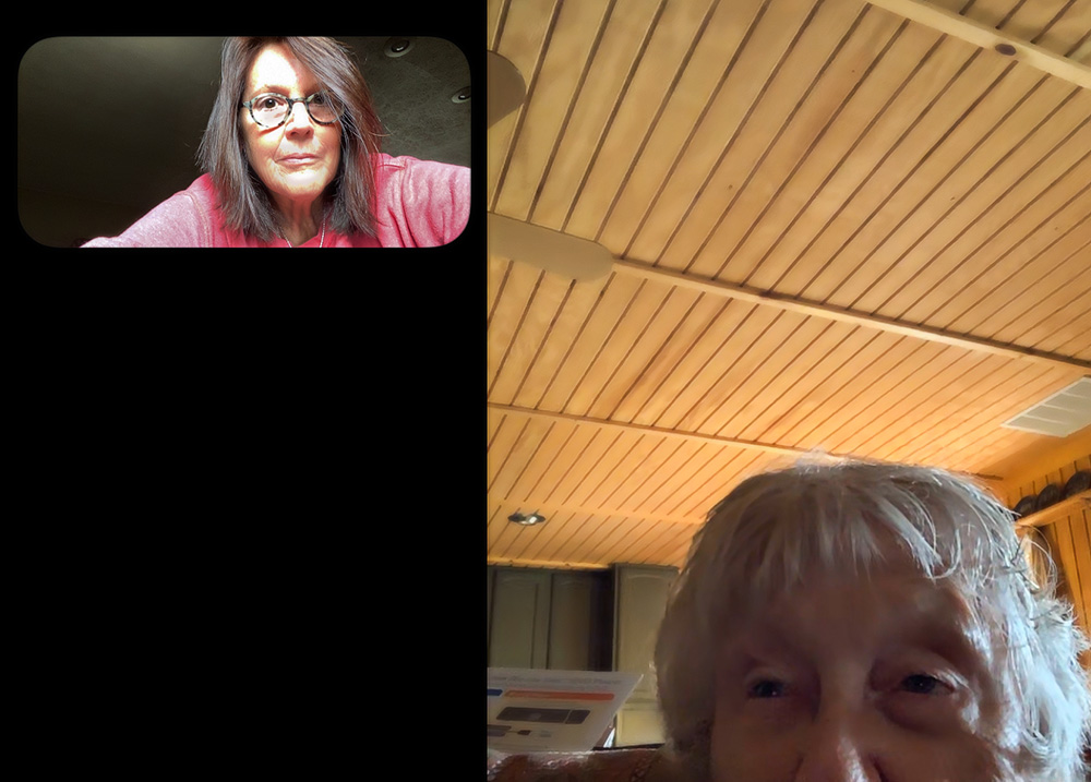 Facetime with Mom's ceiling