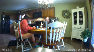 social distancing at the kitchen table