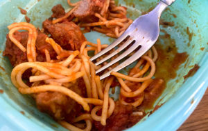 spaghetti for breakfast to celebrate