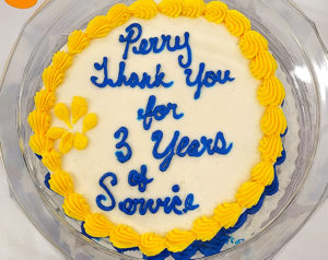 perry got a cake for Ben's birthday