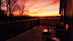 sunset from deck