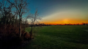 dusk over a field in southern indiana