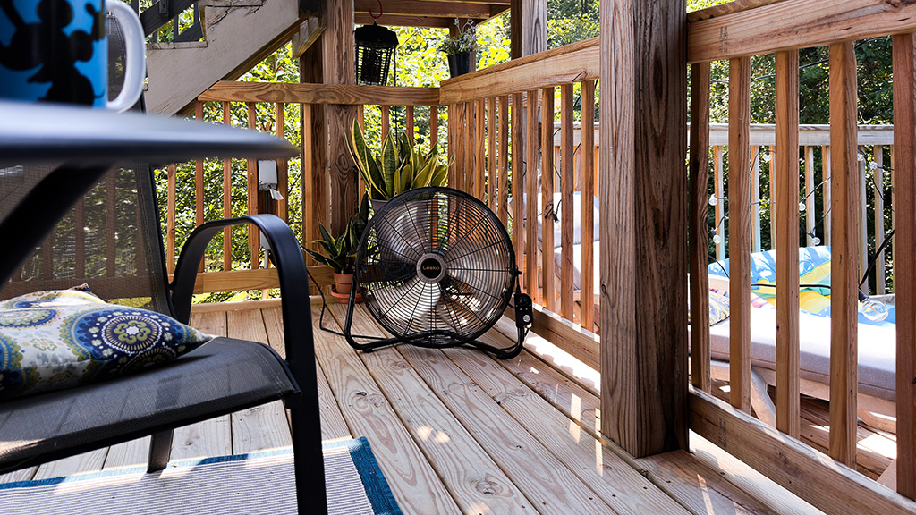 fan outside to stay cool