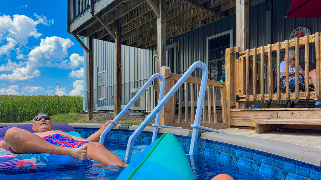 beating the heat in the pool