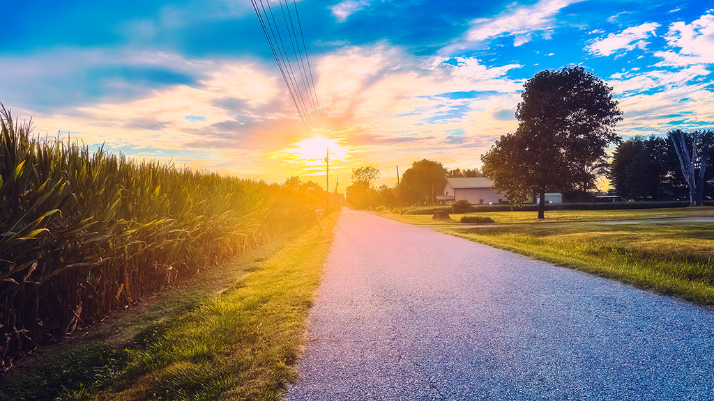 walking down my county road