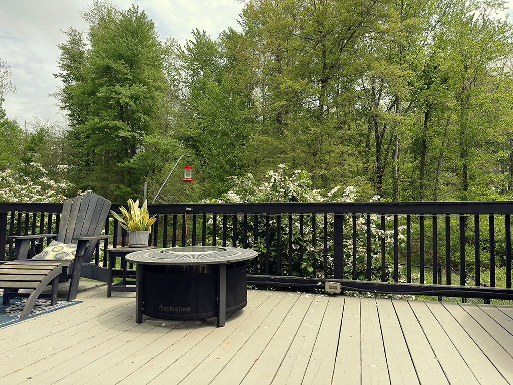 deck in spring - rural indiana