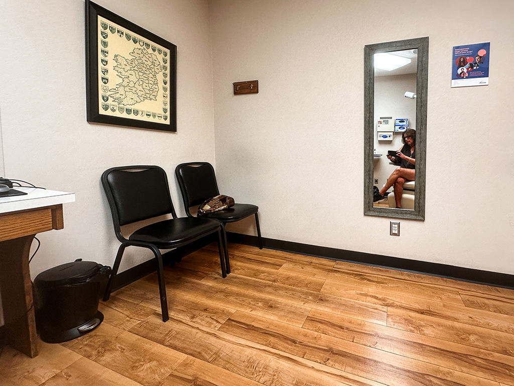 me at a dermatology appointment