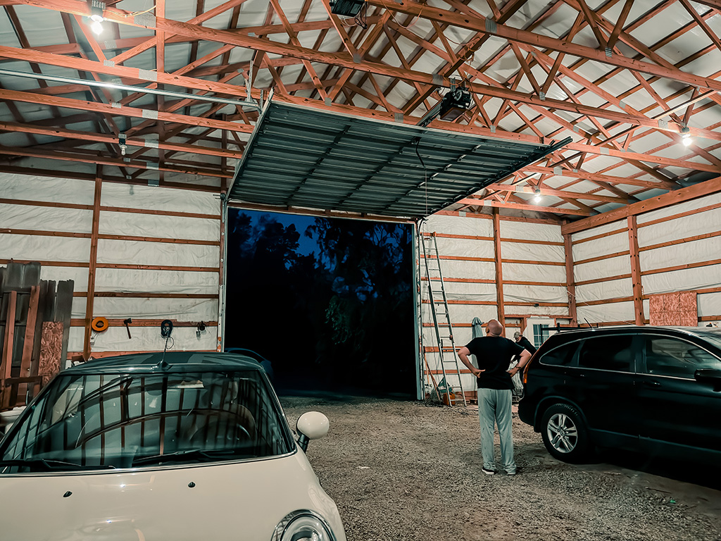 garage door stuck open