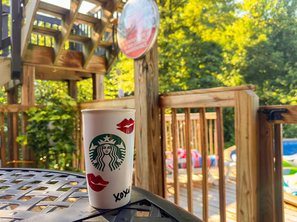 morning coffee on the deck