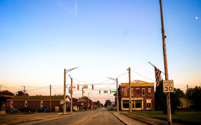 the town’s business district with little business