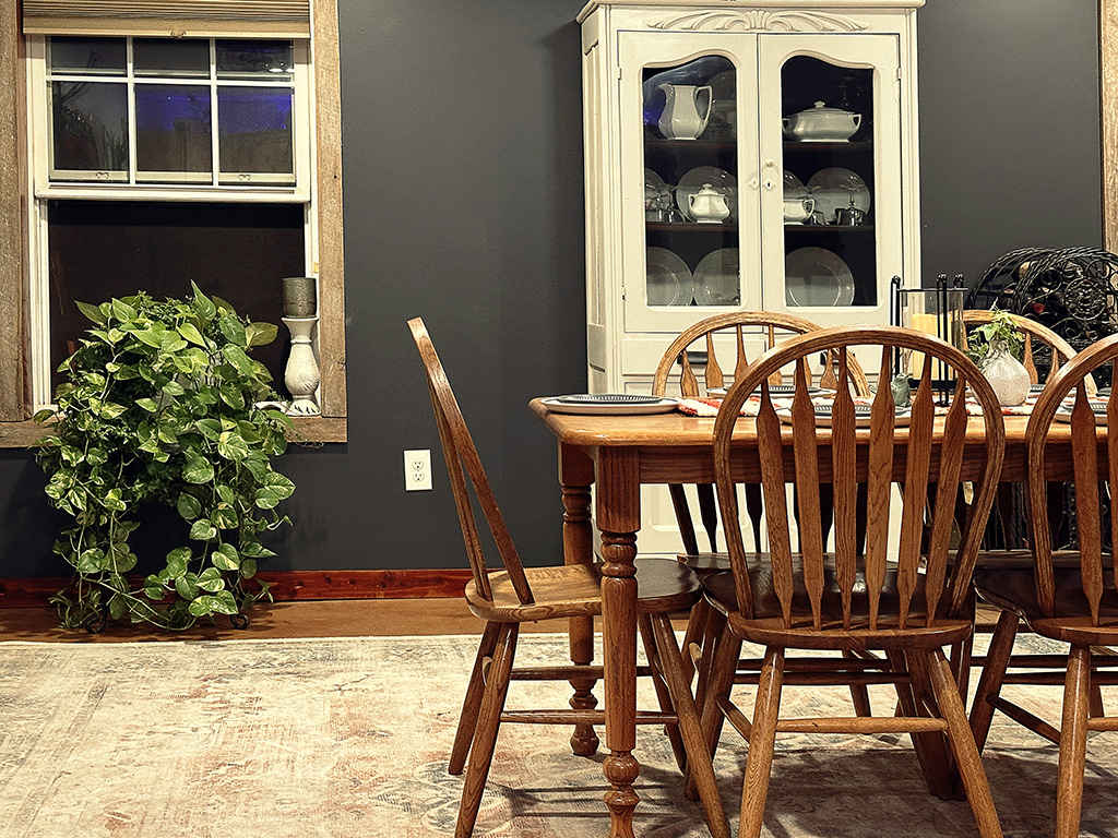 open window in the dining room