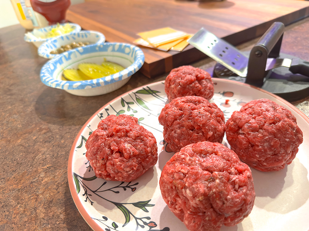 burger and condiments