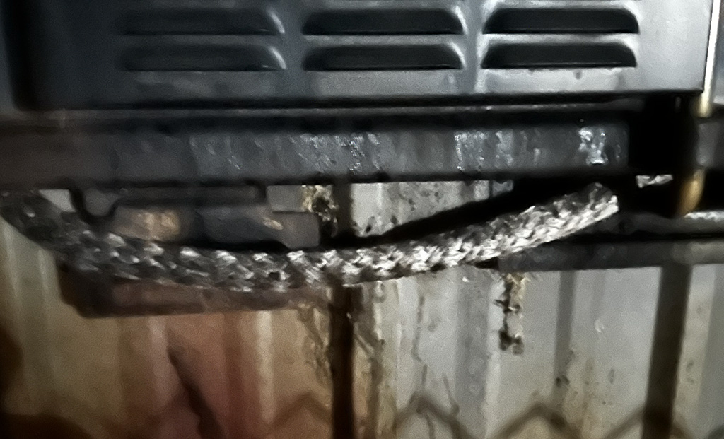 wood boiler door rope