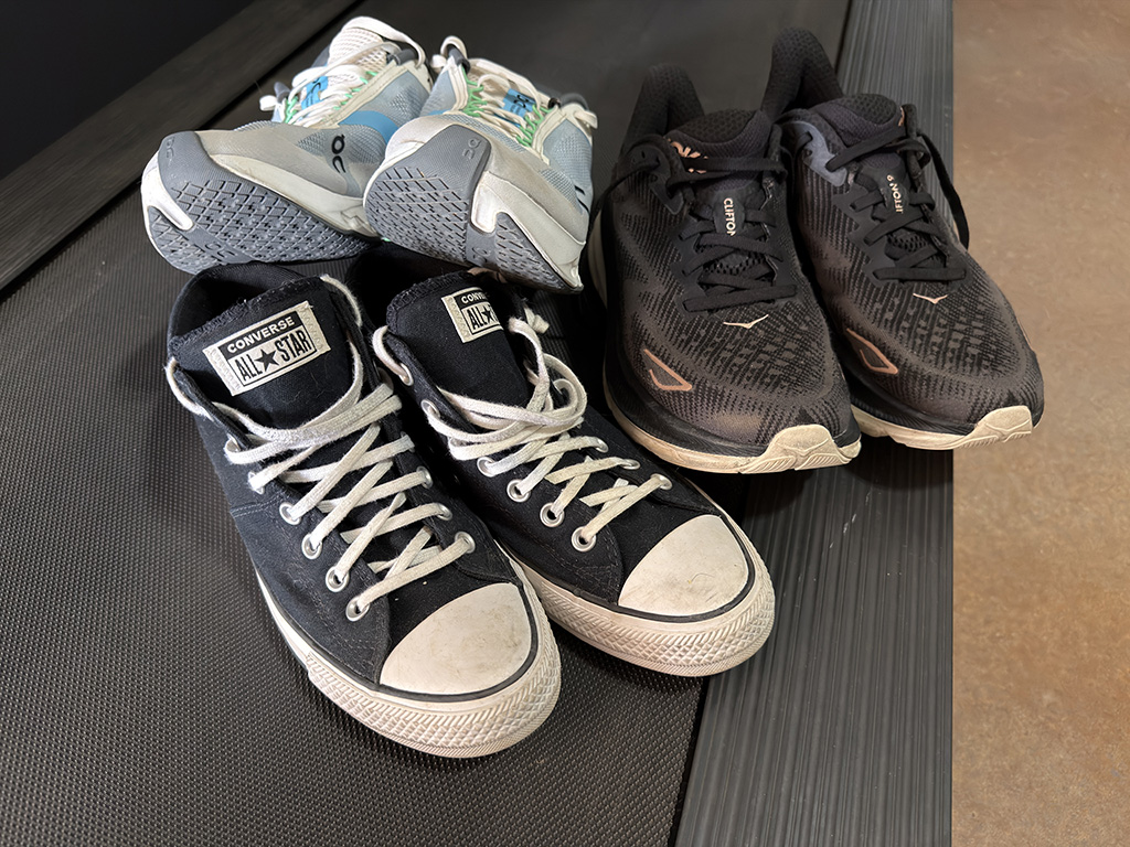 3 pair of sneakers