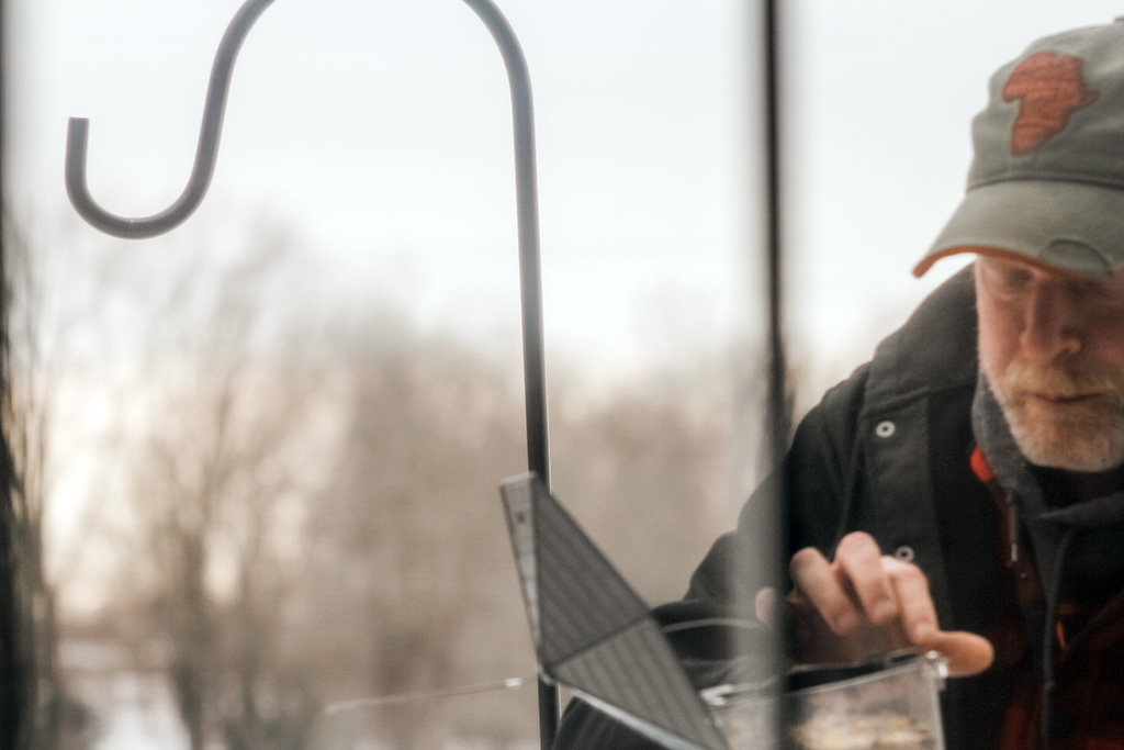 Perry feeding the birds