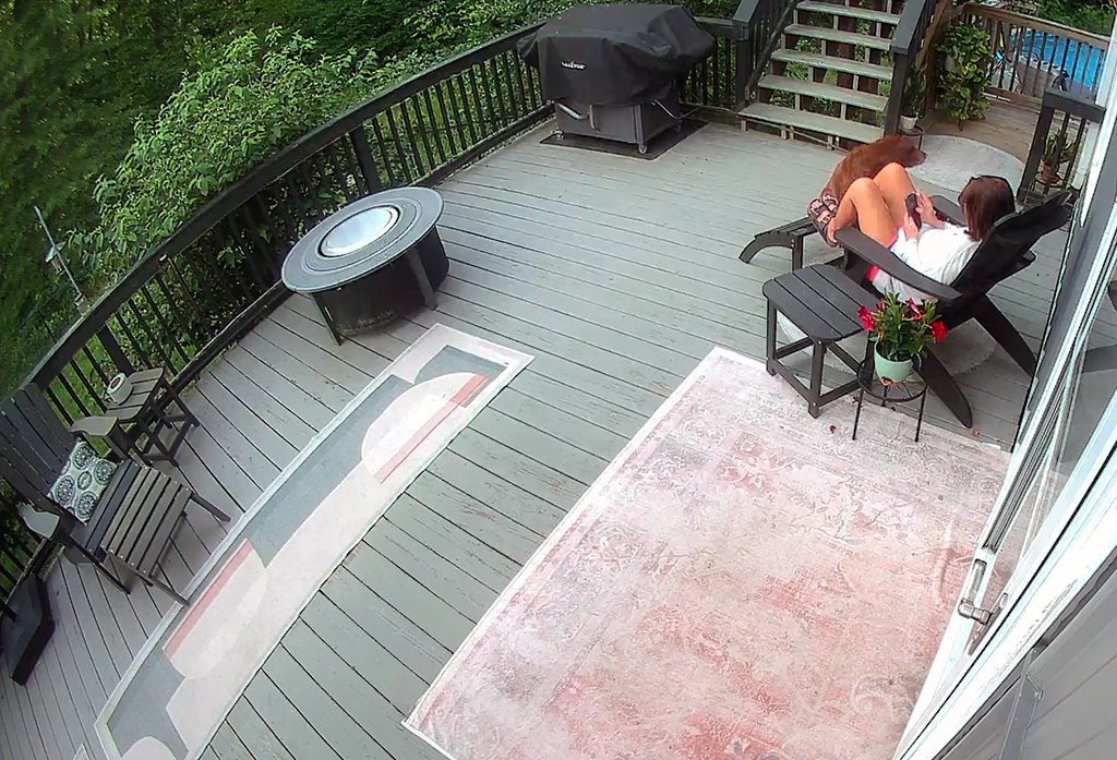 sitting on the deck with Dharma