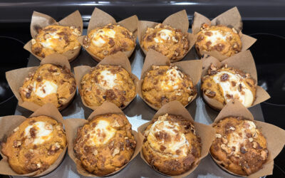 pumpkin cream cheese muffins go great with coffee